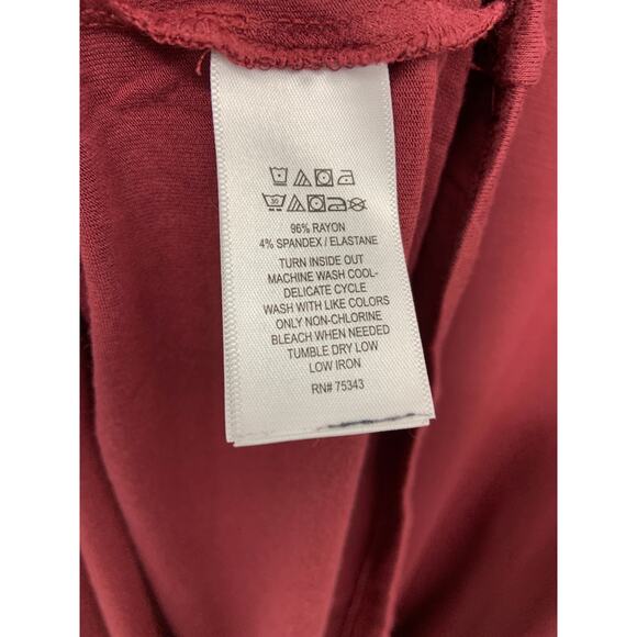 Tahari Rust Drawstring Shoulders Jersey Short Sleeve Top Size L - Picture 5 of 6